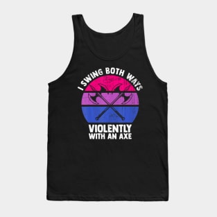 I Swing Both Ways With An Axe Bisexual Lgbt Pride Tank Top